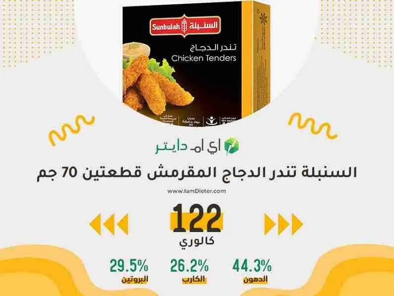 السنبلة تندر الدجاج المقرمش قطعتين 70 جم