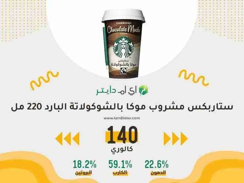 السعرات الحرارية في موكا ستاربكس بالشوكولاتة البارد