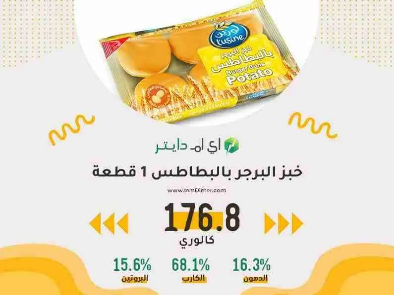 السعرات الحرارية في خبز البرجر بالبطاطس لوزين قطعة واحدة