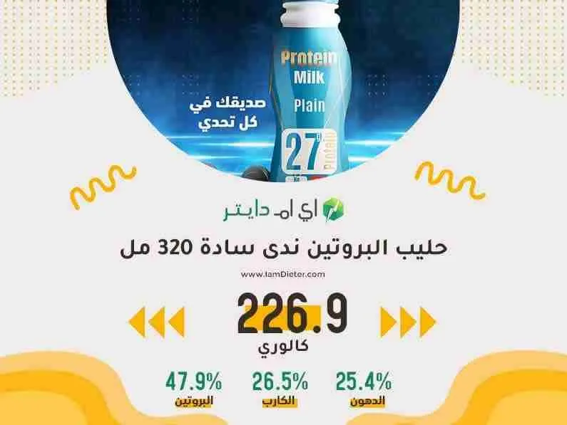 السعرات الحرارية في حليب البروتين ندى سادة