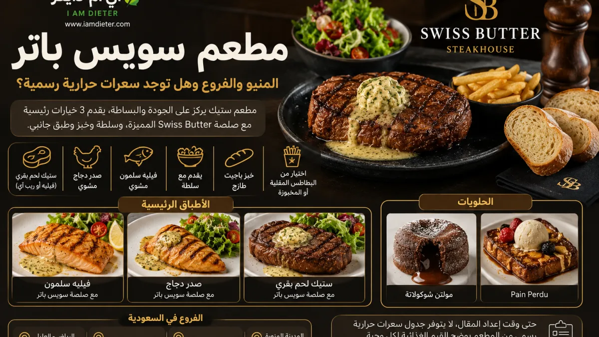 مطعم سويس باتر السعودية: المنيو والفروع وهل توجد سعرات حرارية رسمية