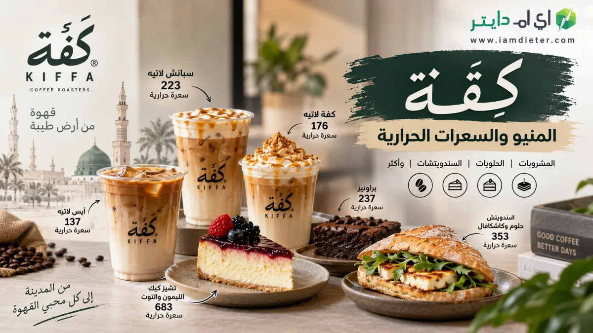 كِفّة Kiffa: الفروع والمنيو والسعرات الحرارية وأشهر الطلبات
