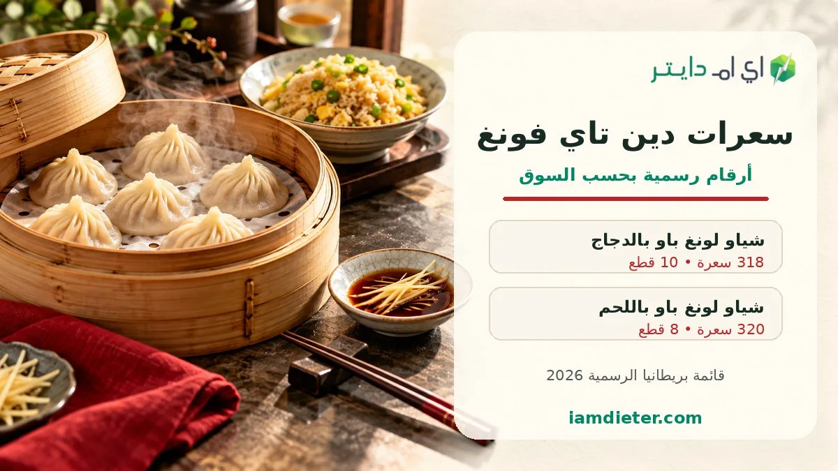 سعرات دين تاي فونغ: شياو لونغ باو والقيم الغذائية والحصص