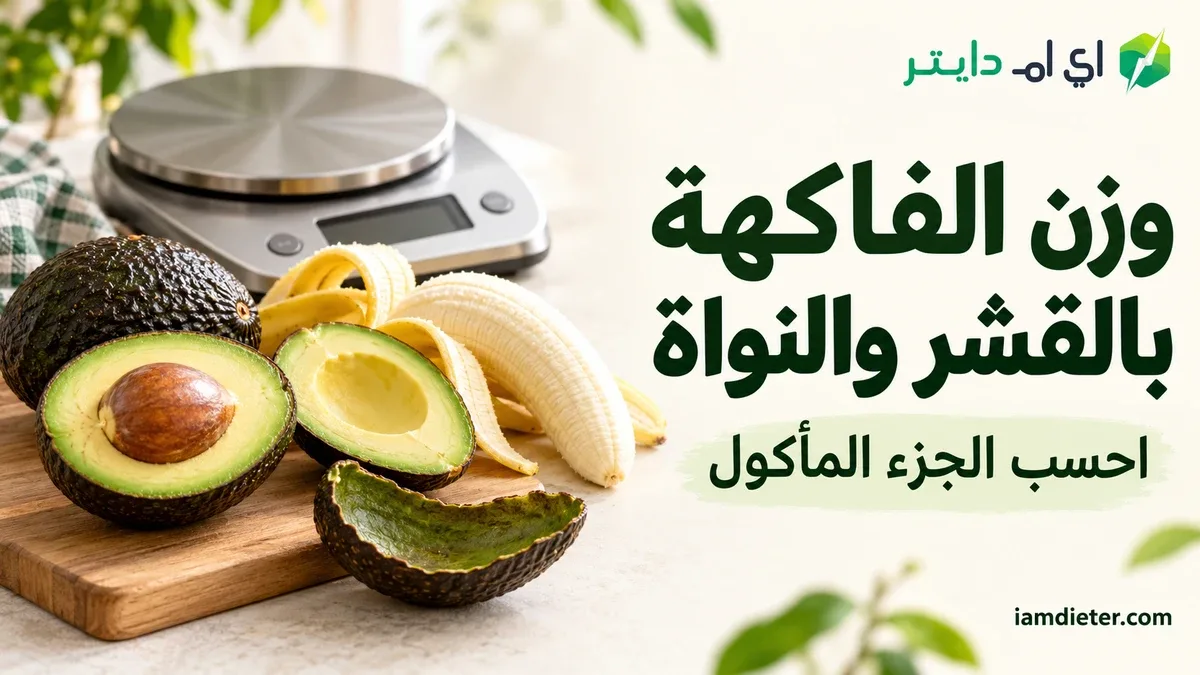 وزن الفاكهة بالقشر والنواة: حساب الجزء المأكول والسعرات