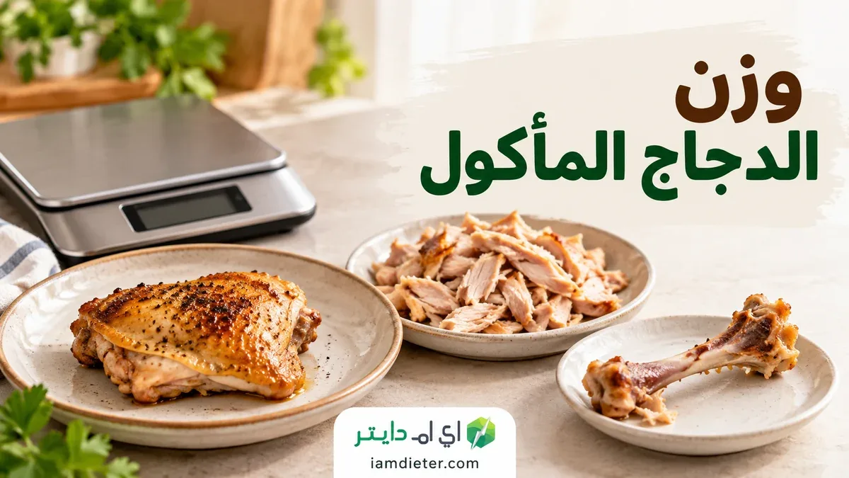 وزن الدجاج المأكول: استبعاد العظم ومطابقة الجلد في الحساب